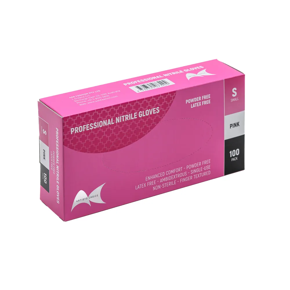 PINK NITRILE GLOVES SMALL