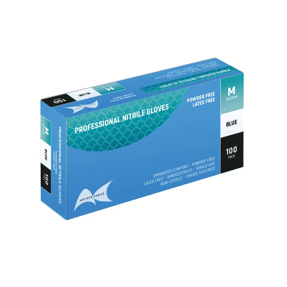BLUE NITRILE GLOVES MEDIUM